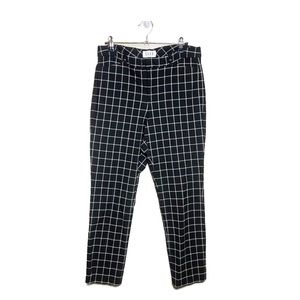 Elle Black Check Plaid Ankle Pants